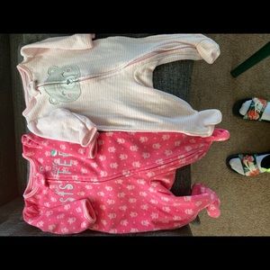 Two baby girl sleepers